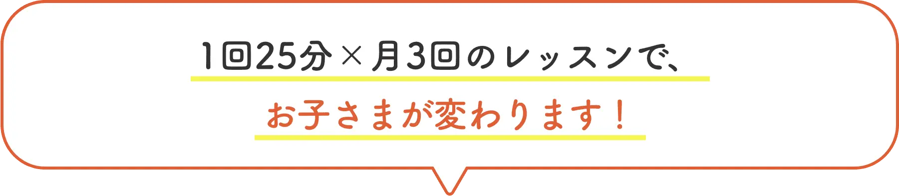 1回25分×月3回のレッスンで、お子さまが変わります！
