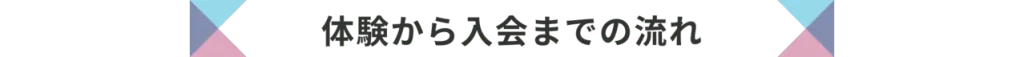 体験から入会までの流れ